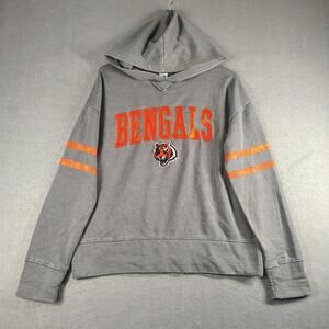 NFL Team Apparel Cincinnati Bengals Womens Small Gray Hoodie Pullover Sweatshirt